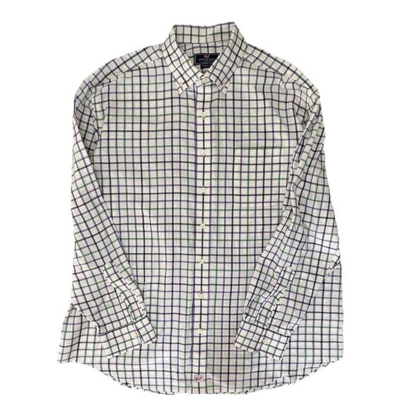 Vineyard Vines Men’s Long Sleeve Button Up Murray Shirt XL Purple Green Striped - Picture 4 of 6